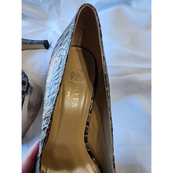 Talbots Womens Gray Crocodile Print Textured Platform Pumps Size 7B - Picture 8 of 10